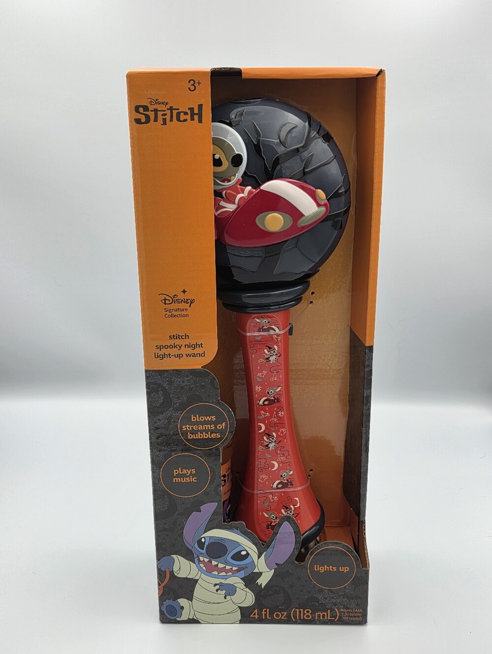 Disney Stitch Halloween Light-Up Bubble & Music Wand NIB